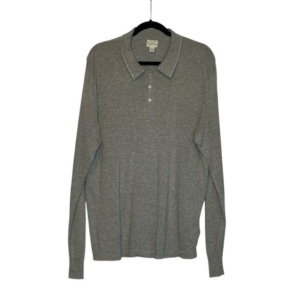 Banana Republic gray long sleeves polo shirt size Large - Picture 1 of 10